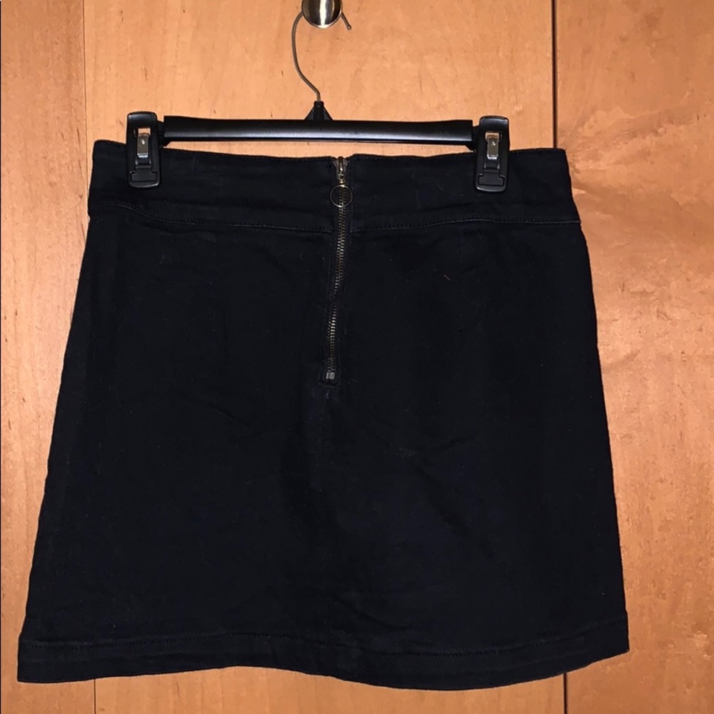 Black denim skirt